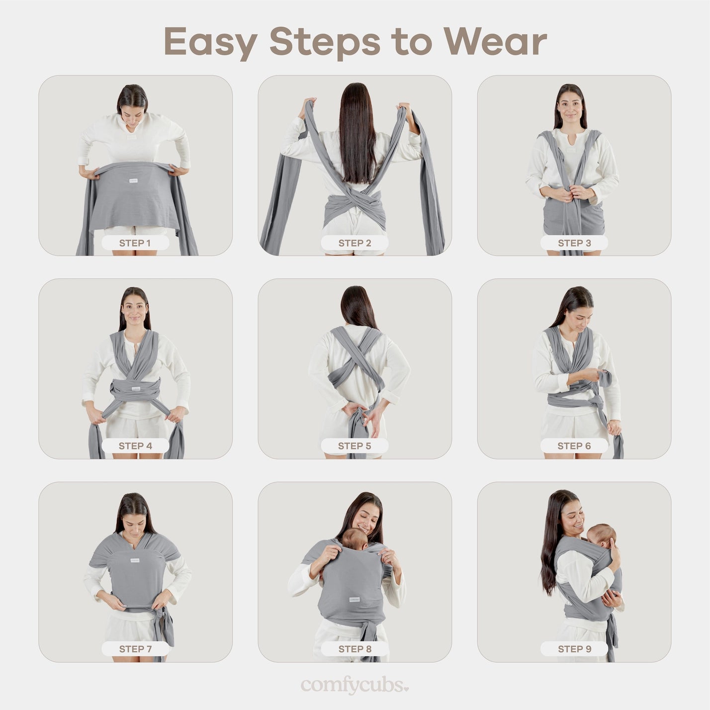 Baby Wrap Carrier, Soft & Secure Infant Wrap By Comfy Cubs